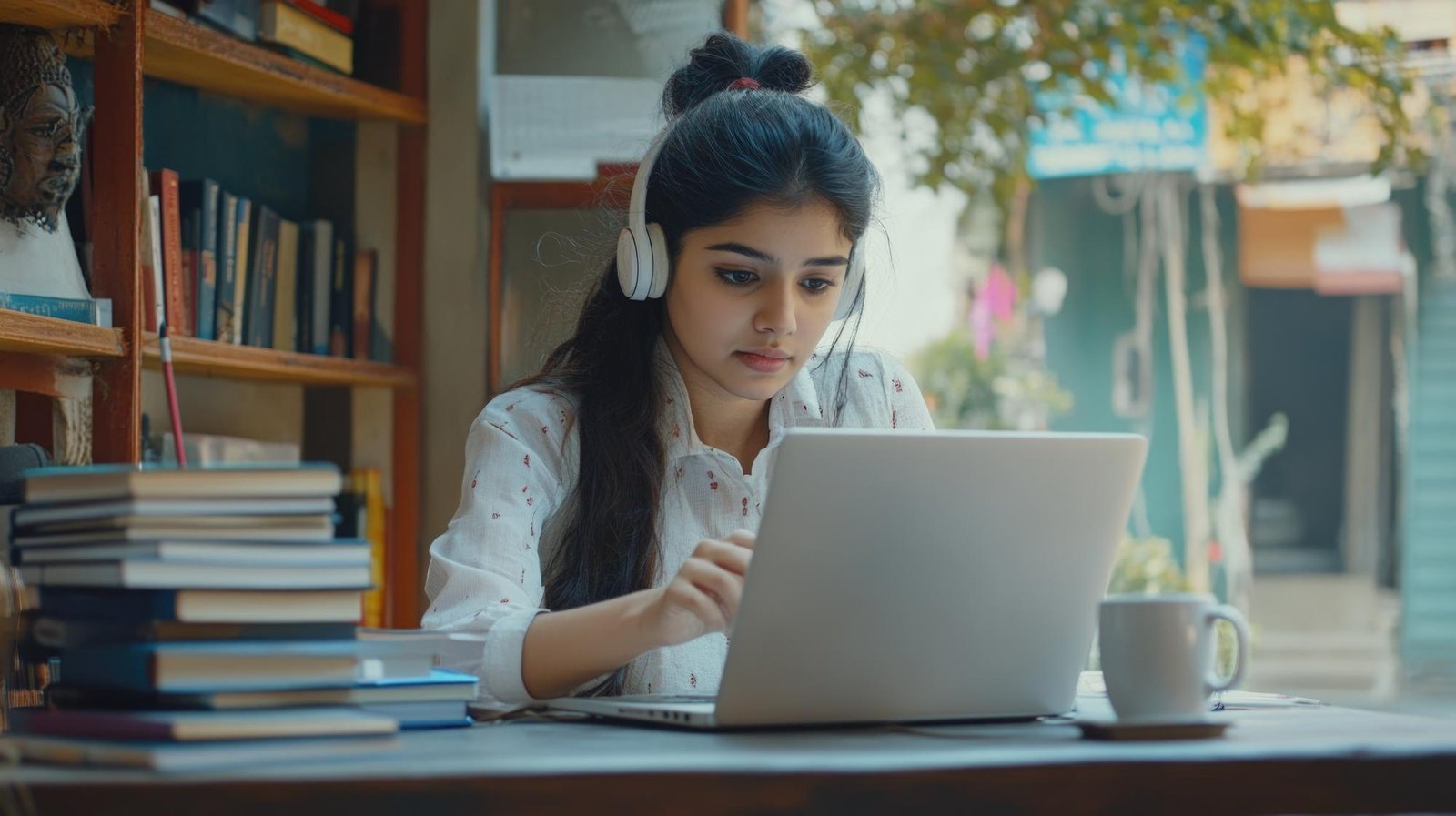 Student with laptop